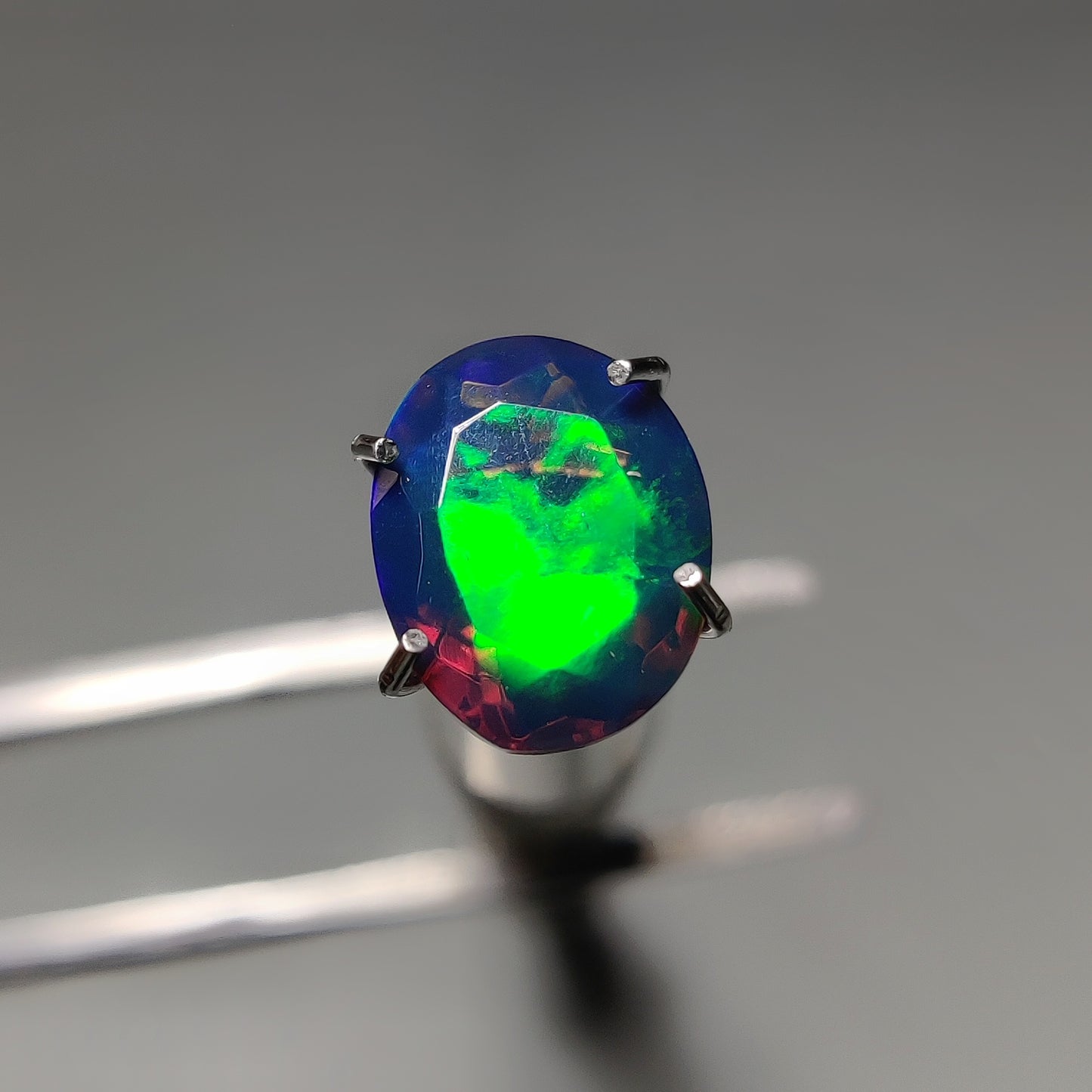 Faceted Ethiopian Black Opal gemstone cabochon - natural crystal healing stone for jewelry making by Gemivra