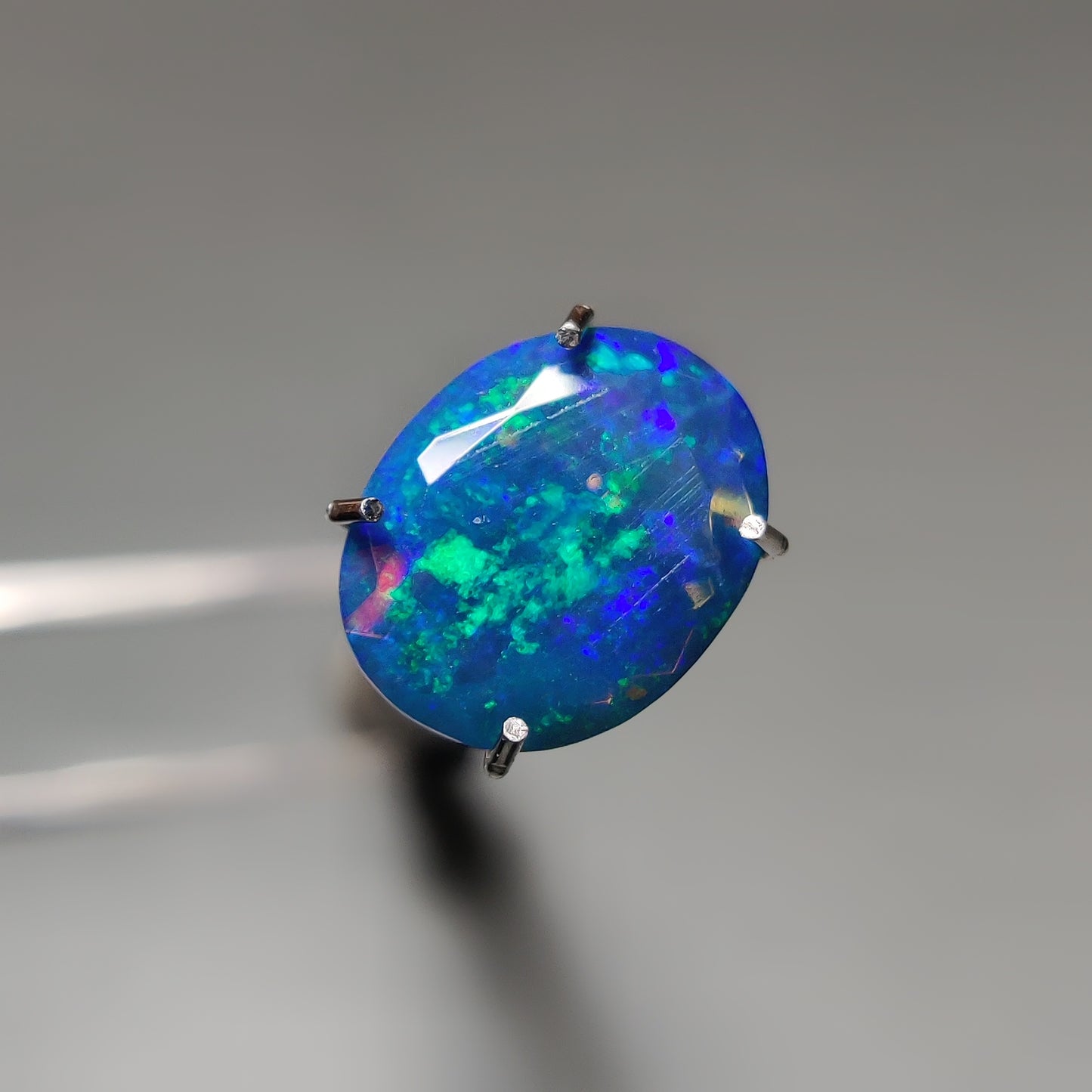 Faceted Ethiopian Black Opal gemstone cabochon - natural crystal healing stone for jewelry making by Gemivra