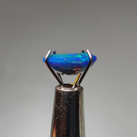 Faceted Ethiopian Black Opal gemstone cabochon - natural crystal healing stone for jewelry making by Gemivra