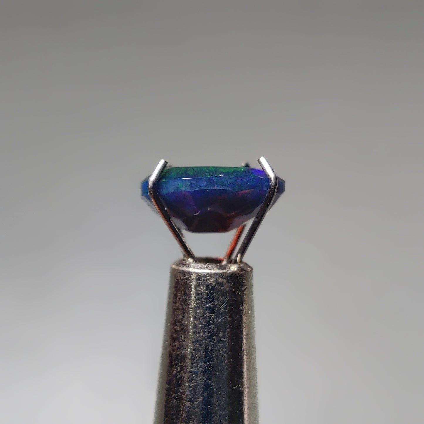 Faceted Ethiopian Black Opal gemstone cabochon - natural crystal healing stone for jewelry making by Gemivra