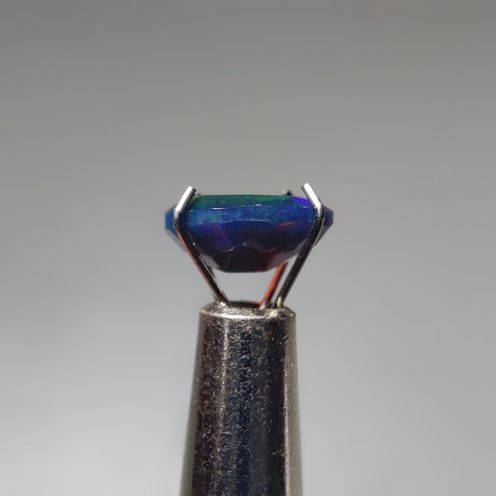 Faceted Ethiopian Black Opal gemstone cabochon - natural crystal healing stone for jewelry making by Gemivra