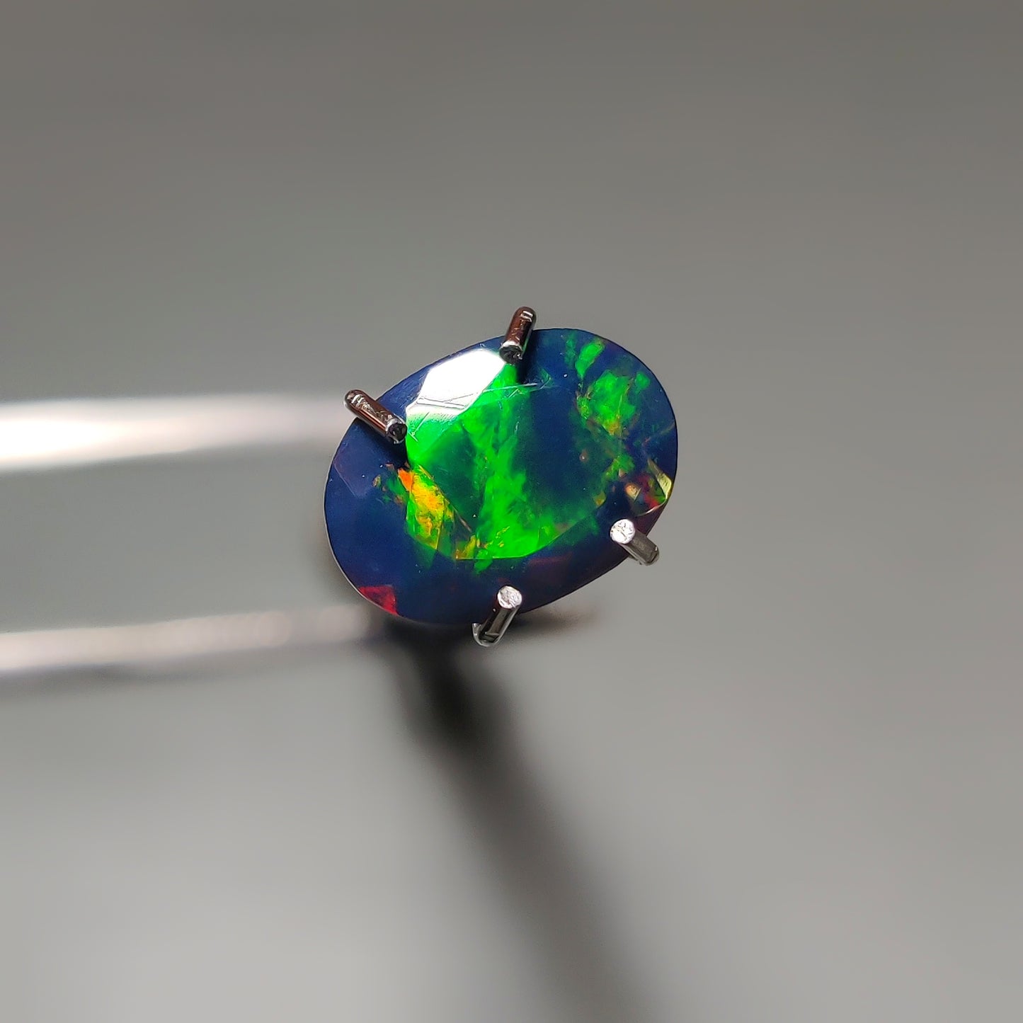 Faceted Ethiopian Black Opal gemstone cabochon - natural crystal healing stone for jewelry making by Gemivra
