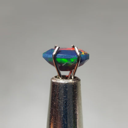 Faceted Ethiopian Black Opal gemstone cabochon - natural crystal healing stone for jewelry making by Gemivra