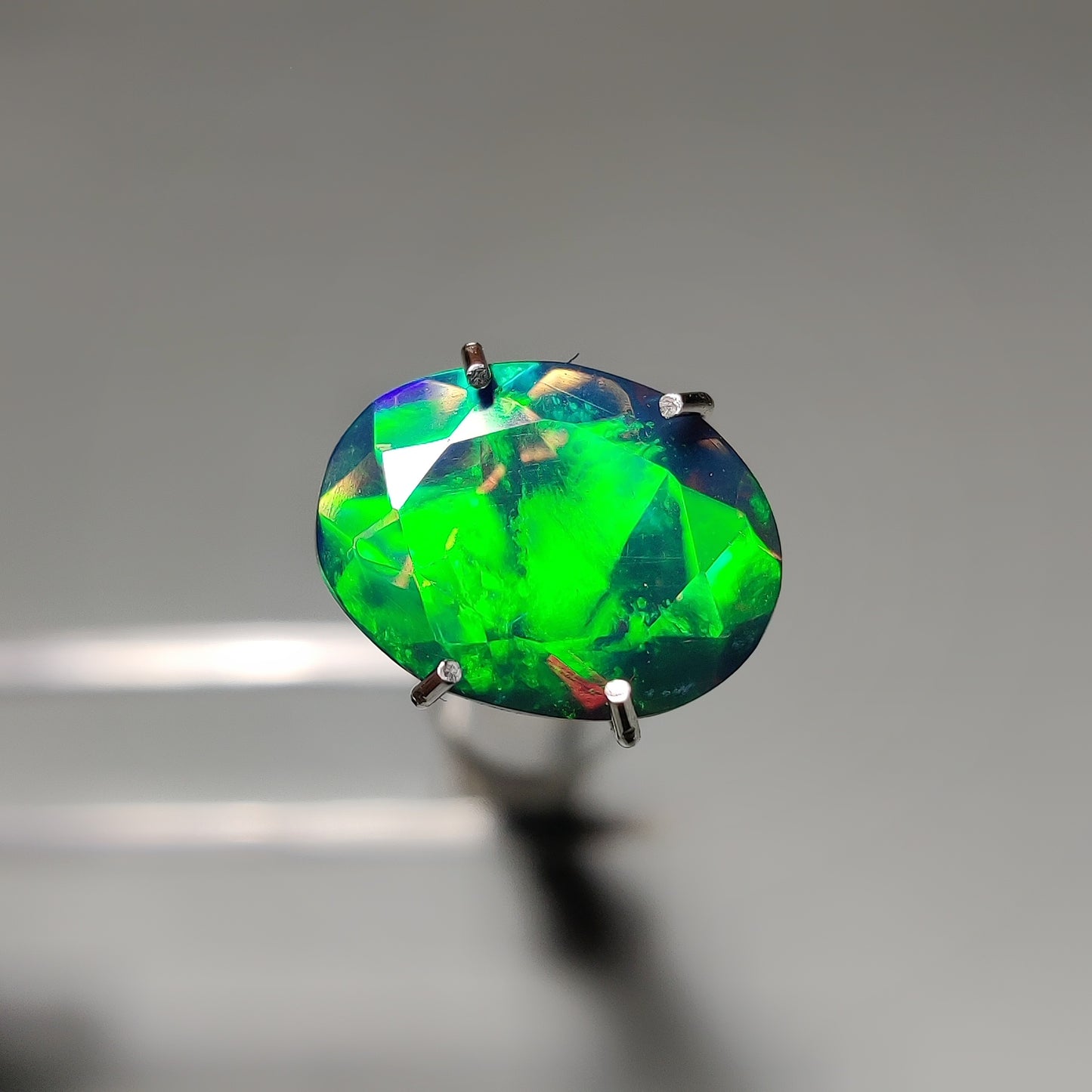 Faceted Ethiopian Black Opal gemstone cabochon - natural crystal healing stone for jewelry making by Gemivra