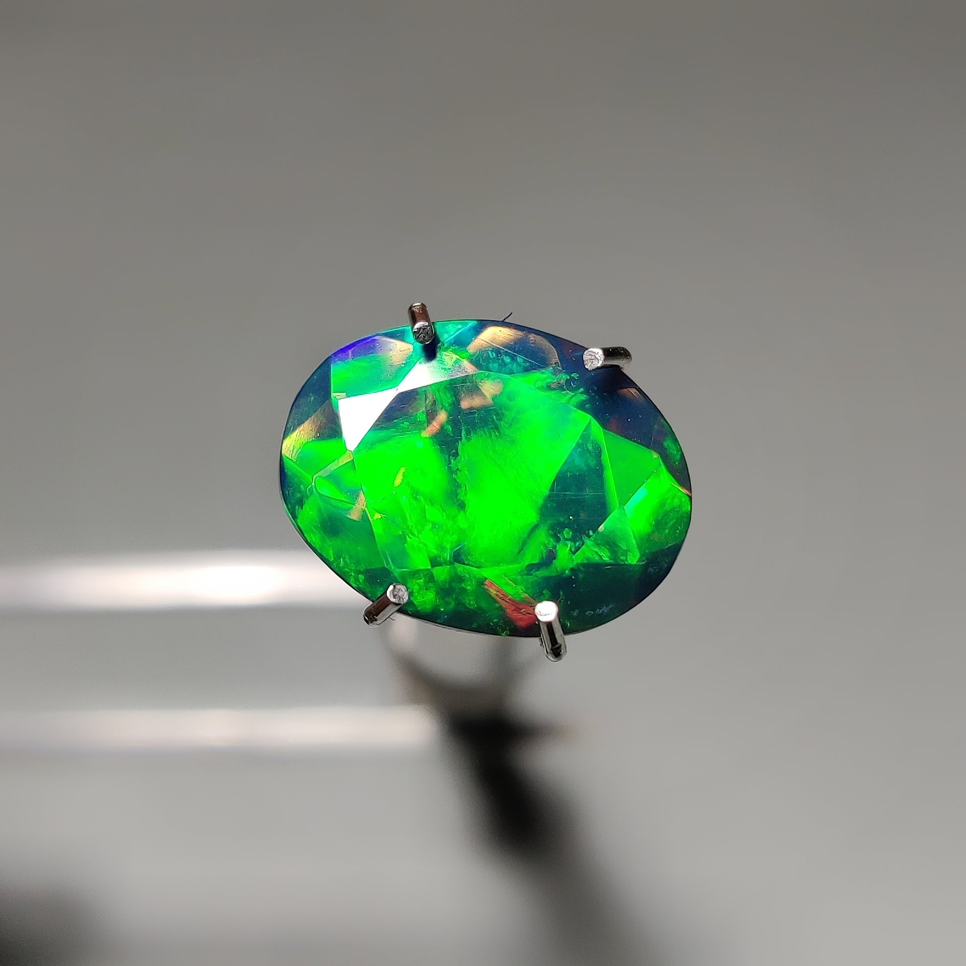 Faceted Ethiopian Black Opal gemstone cabochon - natural crystal healing stone for jewelry making by Gemivra