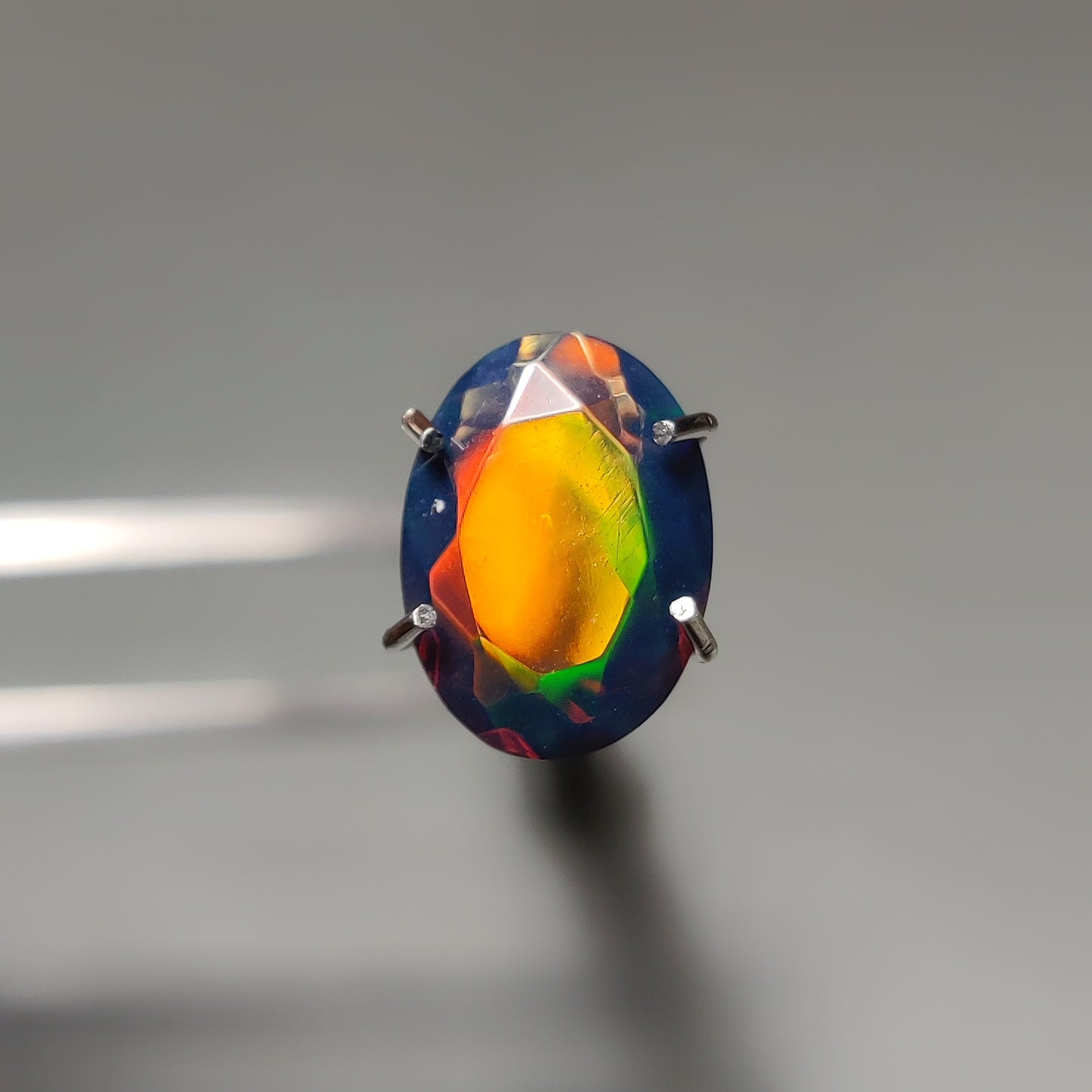 Faceted Ethiopian Black Opal gemstone cabochon - natural crystal healing stone for jewelry making by Gemivra