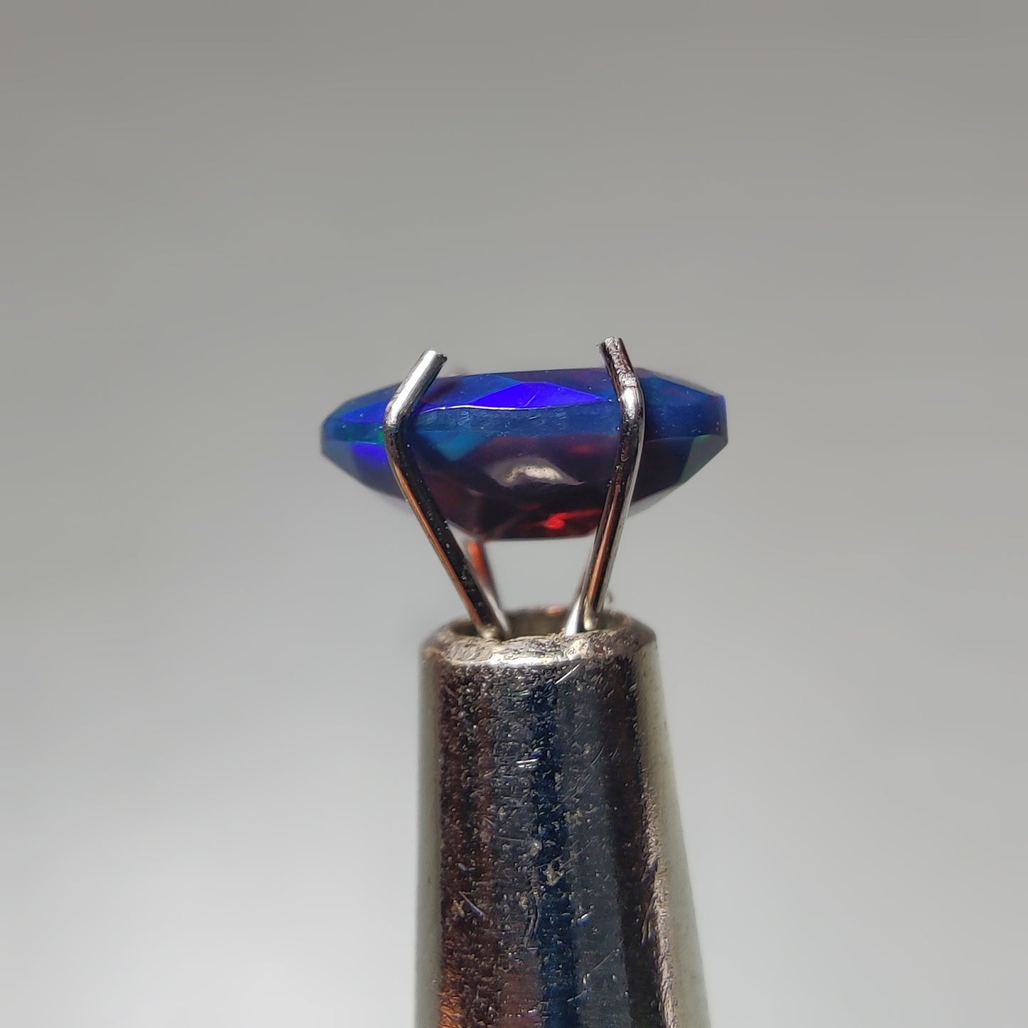 Faceted Ethiopian Black Opal gemstone cabochon - natural crystal healing stone for jewelry making by Gemivra