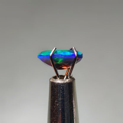 Faceted Ethiopian Black Opal gemstone cabochon - natural crystal healing stone for jewelry making by Gemivra