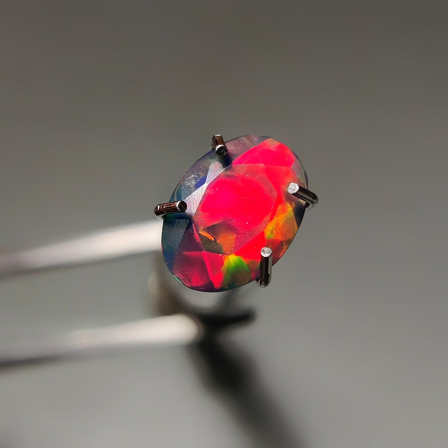 Faceted Ethiopian Black Opal gemstone cabochon - natural crystal healing stone for jewelry making by Gemivra