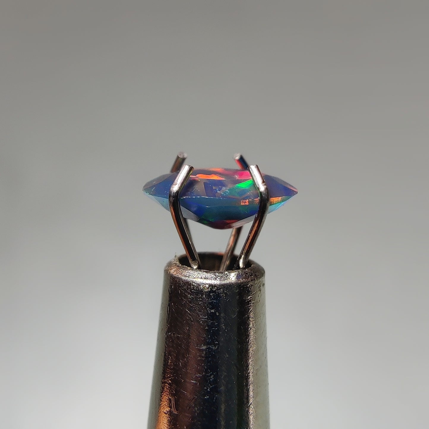 Faceted Ethiopian Black Opal gemstone cabochon - natural crystal healing stone for jewelry making by Gemivra