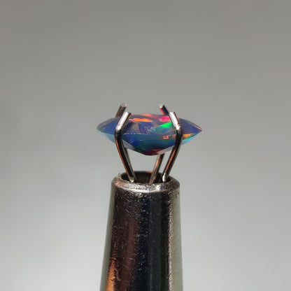 Faceted Ethiopian Black Opal gemstone cabochon - natural crystal healing stone for jewelry making by Gemivra