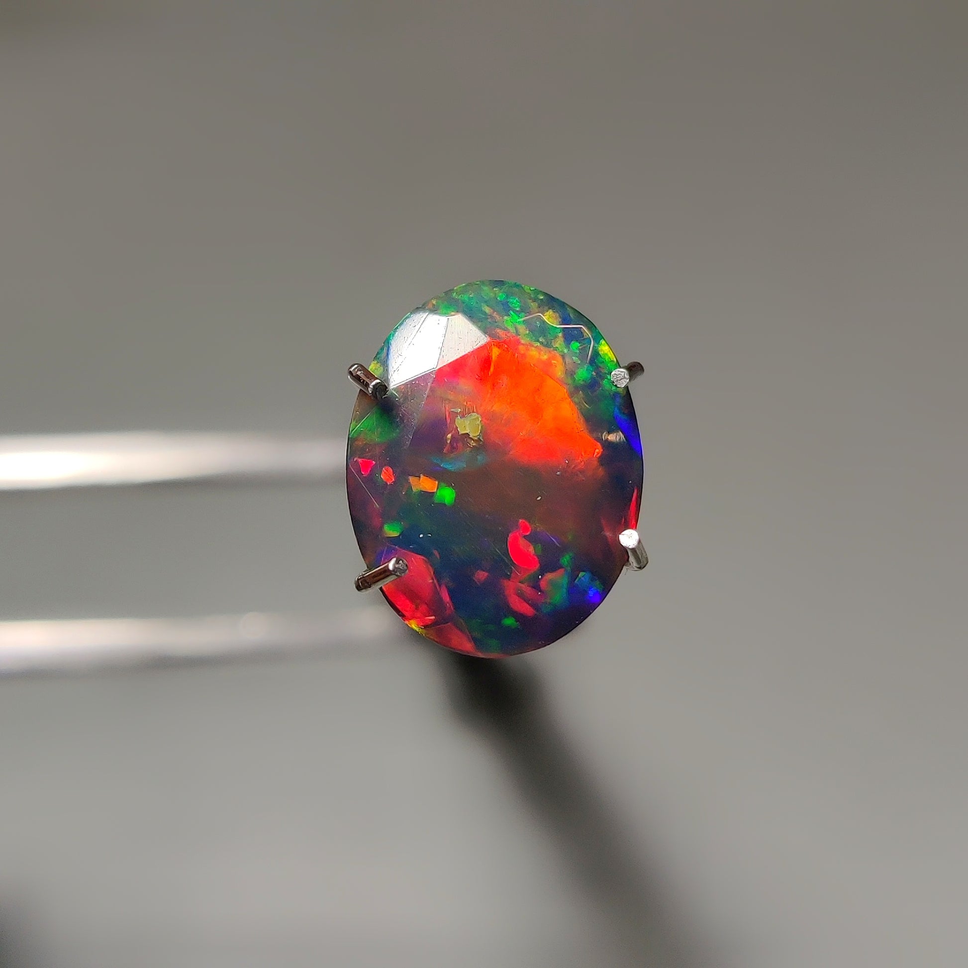 Faceted Ethiopian Black Opal gemstone cabochon - natural crystal healing stone for jewelry making by Gemivra