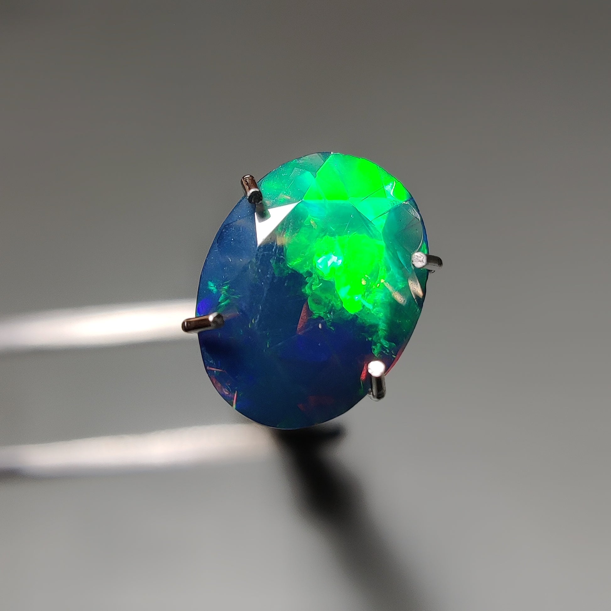 Faceted Ethiopian Black Opal gemstone cabochon - natural crystal healing stone for jewelry making by Gemivra