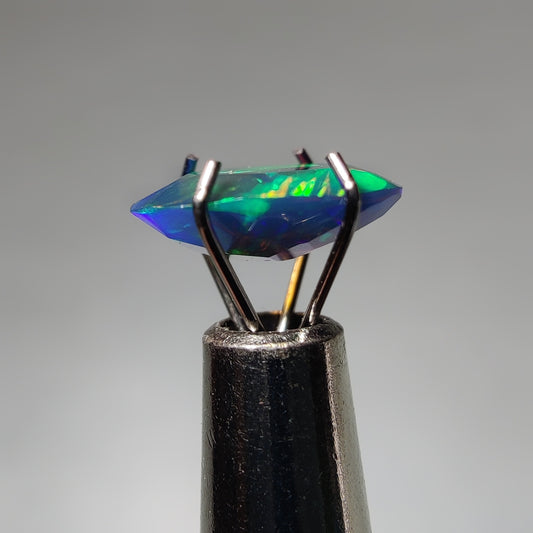 Faceted Ethiopian Black Opal gemstone cabochon - natural crystal healing stone for jewelry making by Gemivra