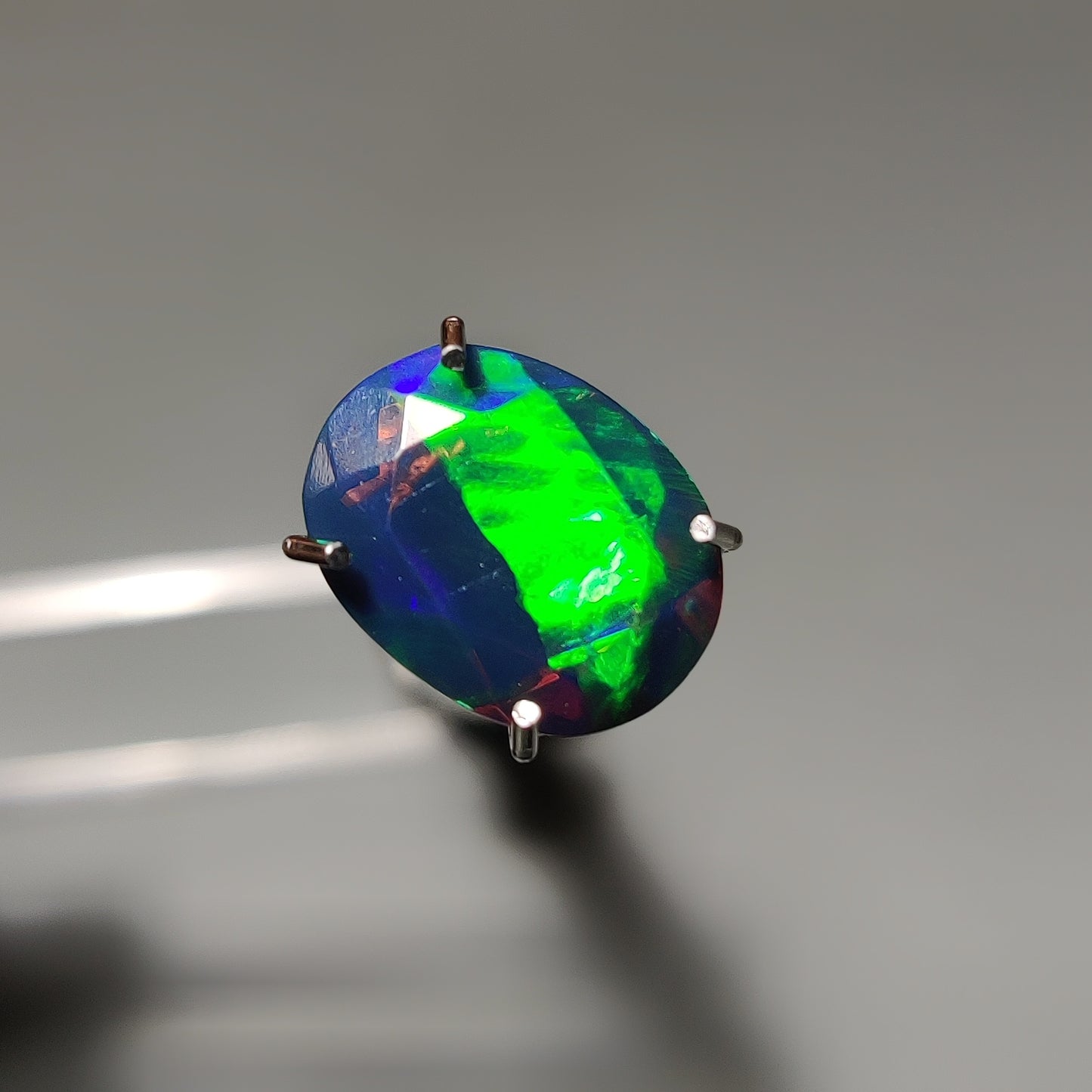 Faceted Ethiopian Black Opal gemstone cabochon - natural crystal healing stone for jewelry making by Gemivra
