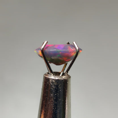 Faceted Ethiopian Black Opal gemstone cabochon - natural crystal healing stone for jewelry making by Gemivra