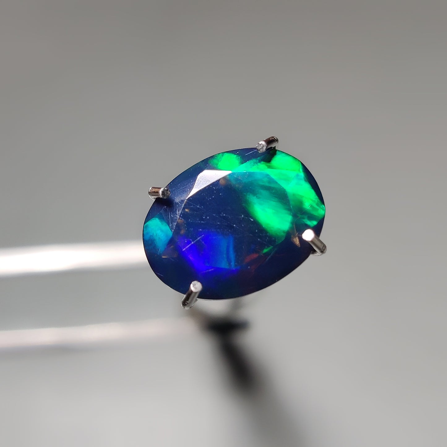 Faceted Ethiopian Black Opal gemstone cabochon - natural crystal healing stone for jewelry making by Gemivra