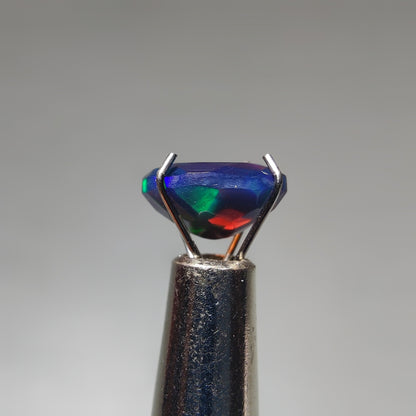Faceted Ethiopian Black Opal gemstone cabochon - natural crystal healing stone for jewelry making by Gemivra