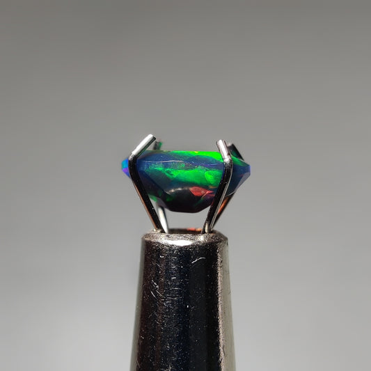 Faceted Ethiopian Black Opal gemstone cabochon - natural crystal healing stone for jewelry making by Gemivra