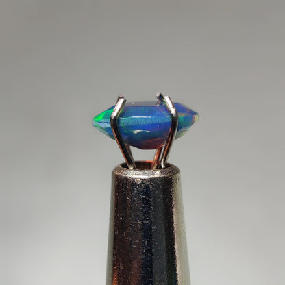 Faceted Ethiopian Black Opal gemstone cabochon - natural crystal healing stone for jewelry making by Gemivra
