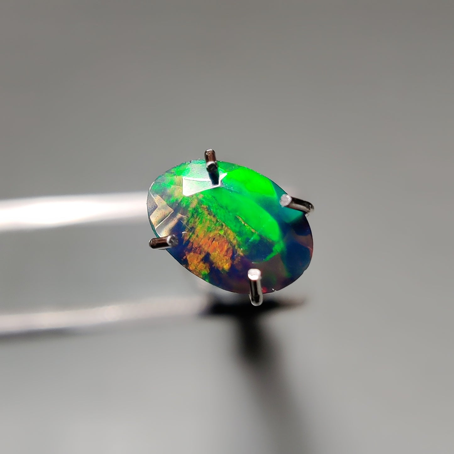 Faceted Ethiopian Black Opal gemstone cabochon - natural crystal healing stone for jewelry making by Gemivra