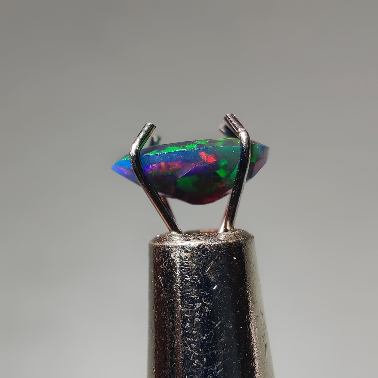 Faceted Ethiopian Black Opal gemstone cabochon - natural crystal healing stone for jewelry making by Gemivra