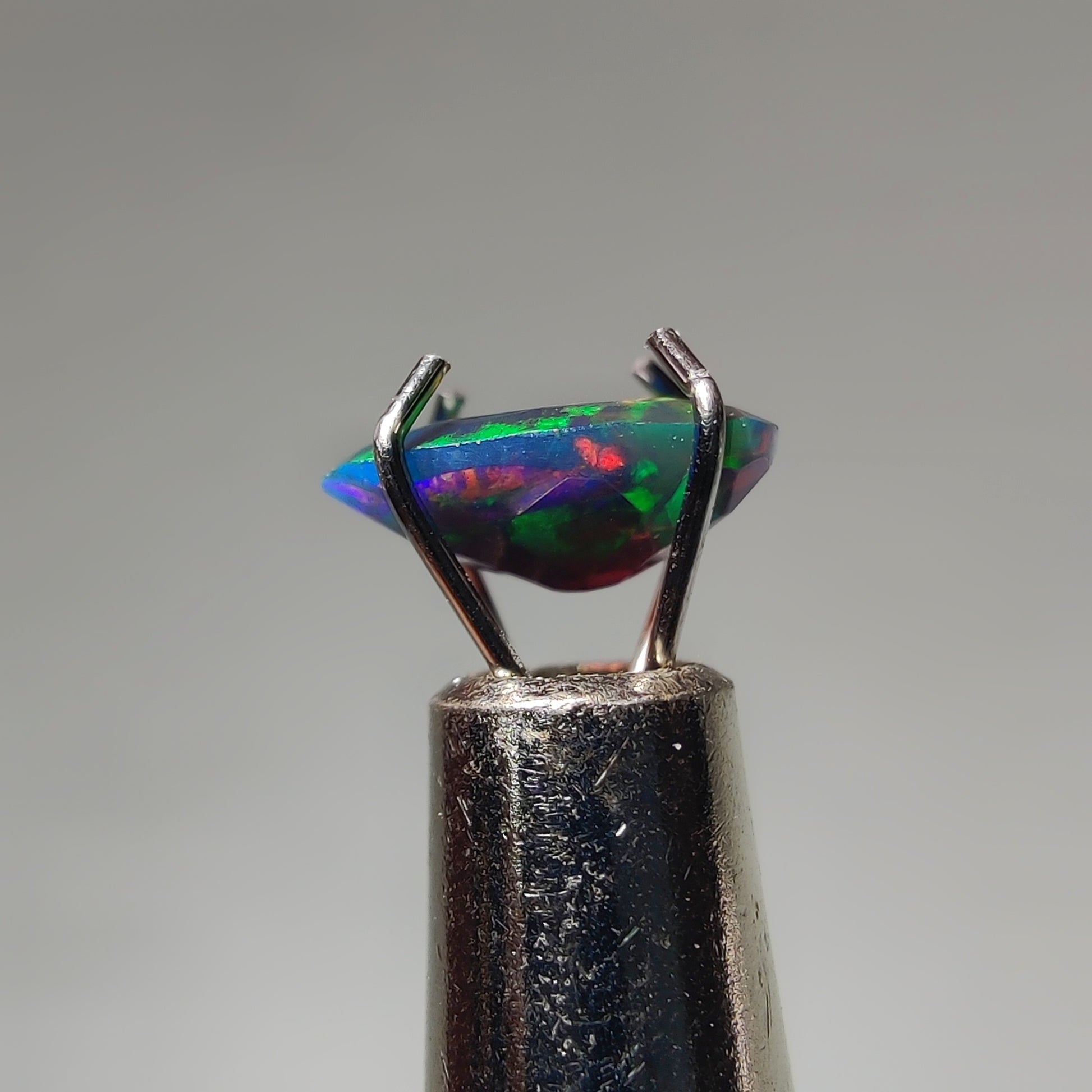 Faceted Ethiopian Black Opal gemstone cabochon - natural crystal healing stone for jewelry making by Gemivra