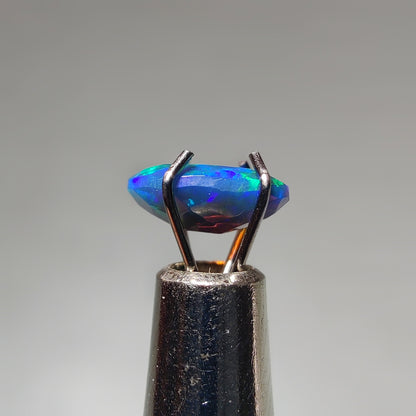 Faceted Ethiopian Black Opal gemstone cabochon - natural crystal healing stone for jewelry making by Gemivra