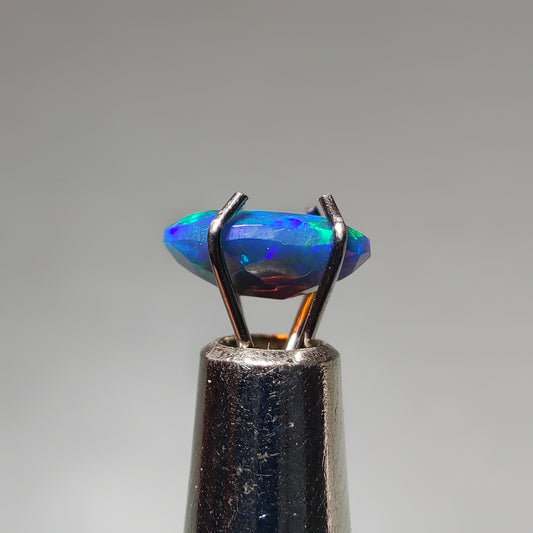 Faceted Ethiopian Black Opal gemstone cabochon - natural crystal healing stone for jewelry making by Gemivra