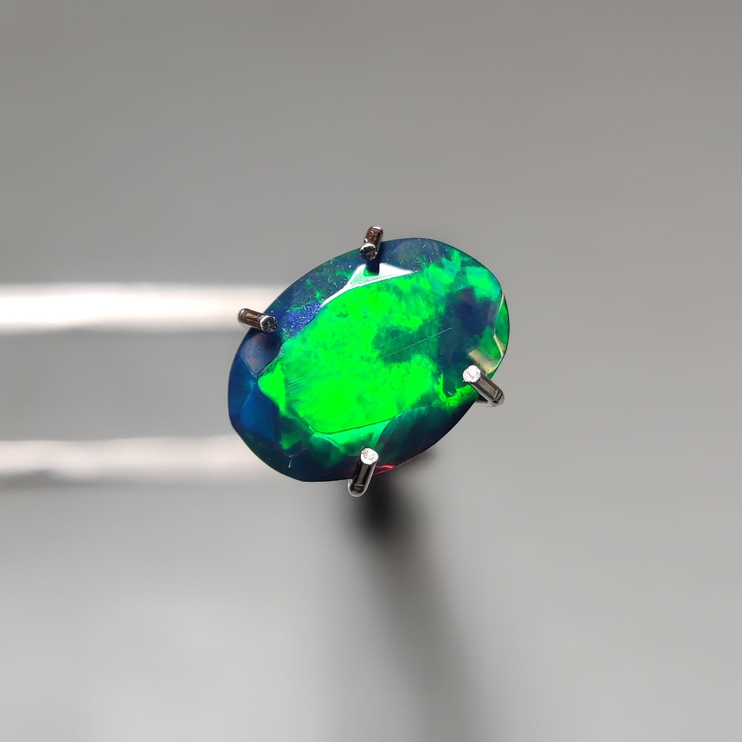 Faceted Ethiopian Black Opal gemstone cabochon - natural crystal healing stone for jewelry making by Gemivra