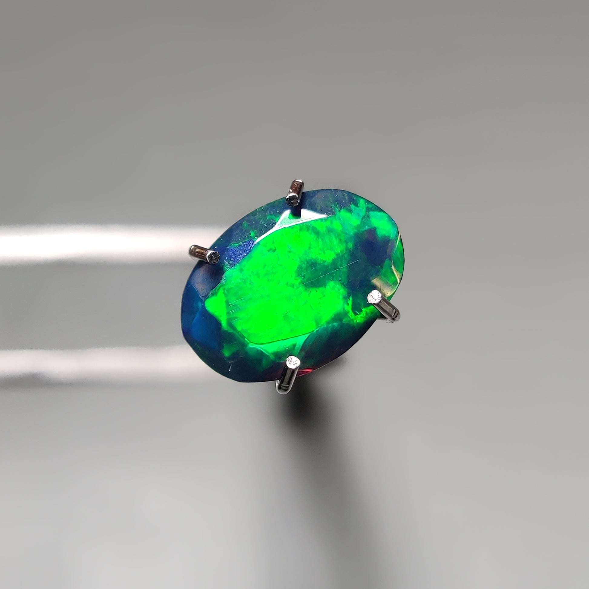 Faceted Ethiopian Black Opal gemstone cabochon - natural crystal healing stone for jewelry making by Gemivra