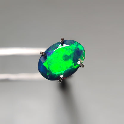 Faceted Ethiopian Black Opal gemstone cabochon - natural crystal healing stone for jewelry making by Gemivra