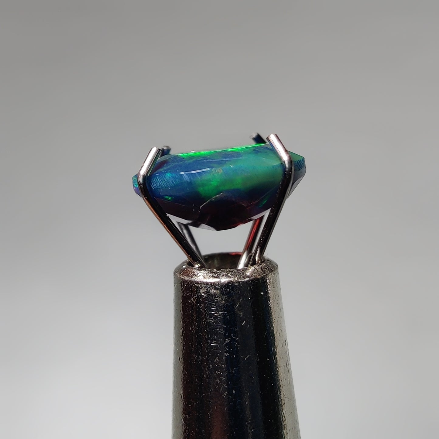 Faceted Ethiopian Black Opal gemstone cabochon - natural crystal healing stone for jewelry making by Gemivra