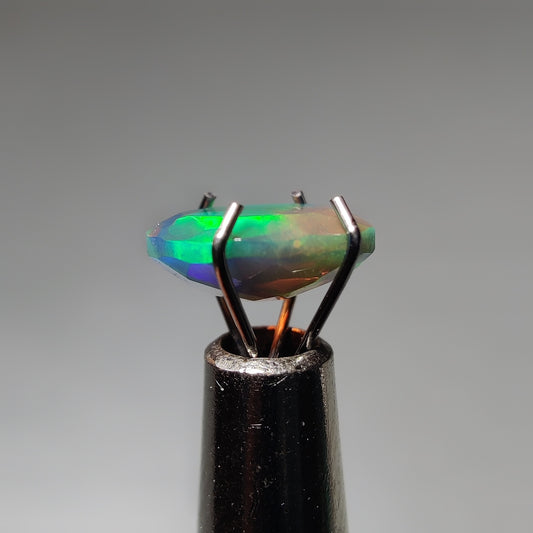 Faceted Ethiopian Black Opal gemstone cabochon - natural crystal healing stone for jewelry making by Gemivra