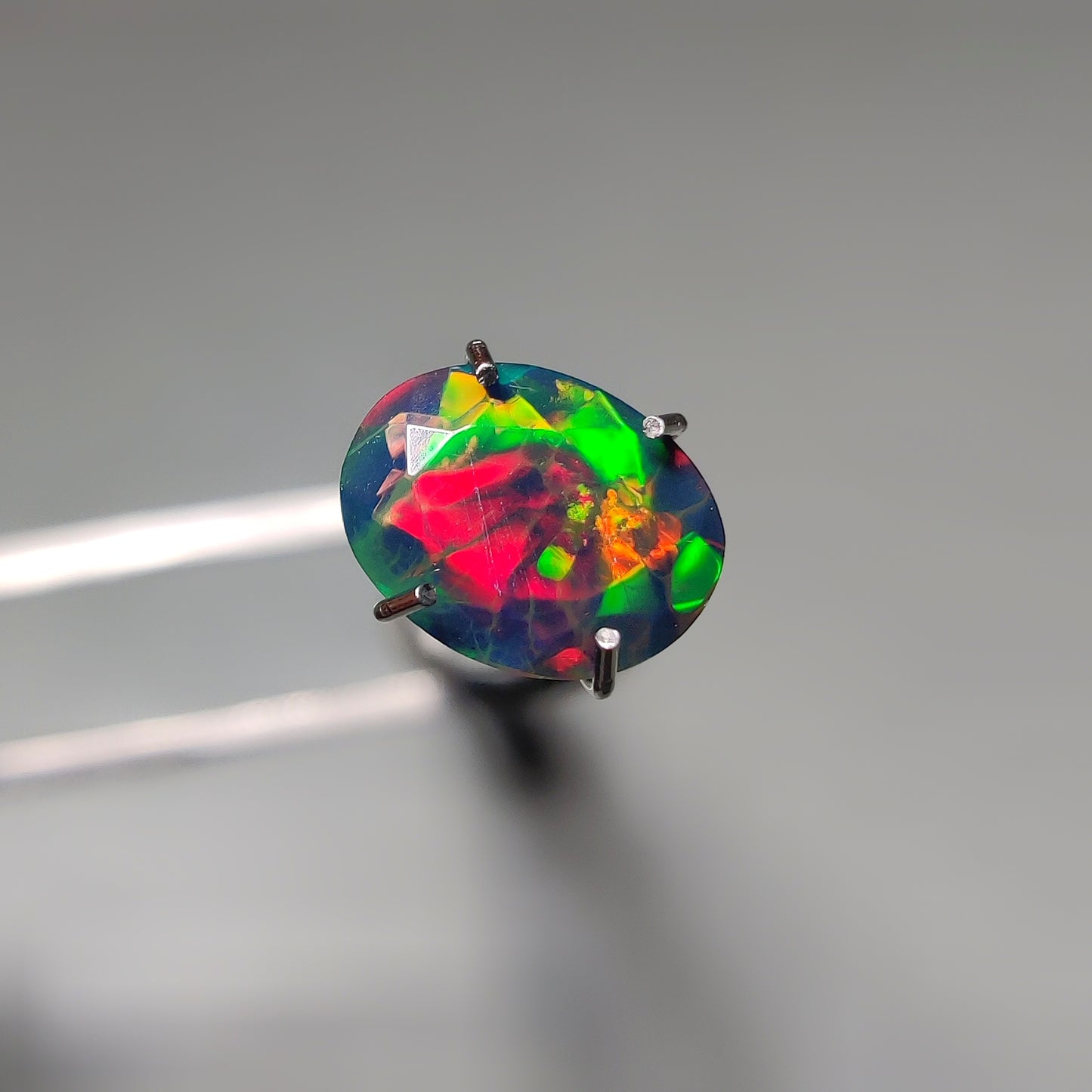 Faceted Ethiopian Black Opal gemstone cabochon - natural crystal healing stone for jewelry making by Gemivra