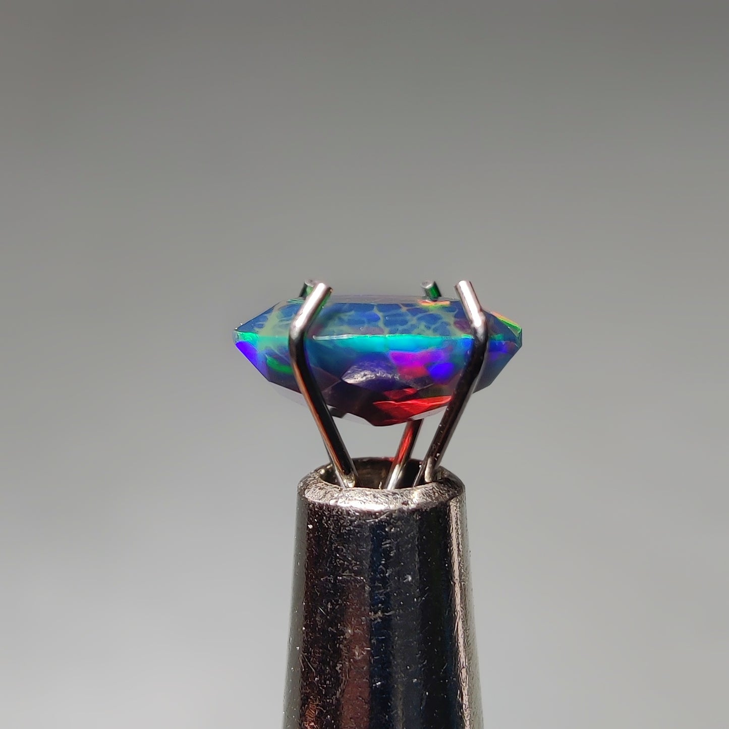 Faceted Ethiopian Black Opal gemstone cabochon - natural crystal healing stone for jewelry making by Gemivra
