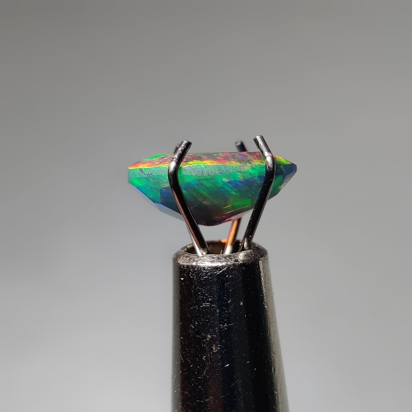 Faceted Ethiopian Black Opal gemstone cabochon - natural crystal healing stone for jewelry making by Gemivra