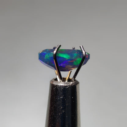 Faceted Ethiopian Black Opal gemstone cabochon - natural crystal healing stone for jewelry making by Gemivra