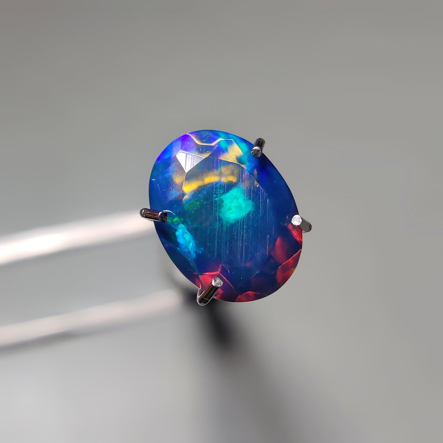 Faceted Ethiopian Black Opal gemstone cabochon - natural crystal healing stone for jewelry making by Gemivra