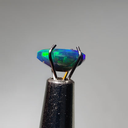 Faceted Ethiopian Black Opal gemstone cabochon - natural crystal healing stone for jewelry making by Gemivra