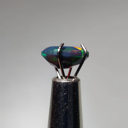 Faceted Ethiopian Black Opal gemstone cabochon - natural crystal healing stone for jewelry making by Gemivra