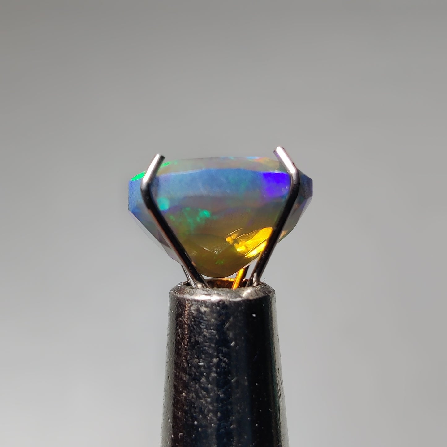 Faceted Ethiopian Black Opal gemstone cabochon - natural crystal healing stone for jewelry making by Gemivra