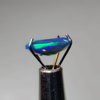 Faceted Ethiopian Black Opal gemstone cabochon - natural crystal healing stone for jewelry making by Gemivra