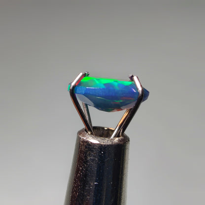 Faceted Ethiopian Black Opal gemstone cabochon - natural crystal healing stone for jewelry making by Gemivra