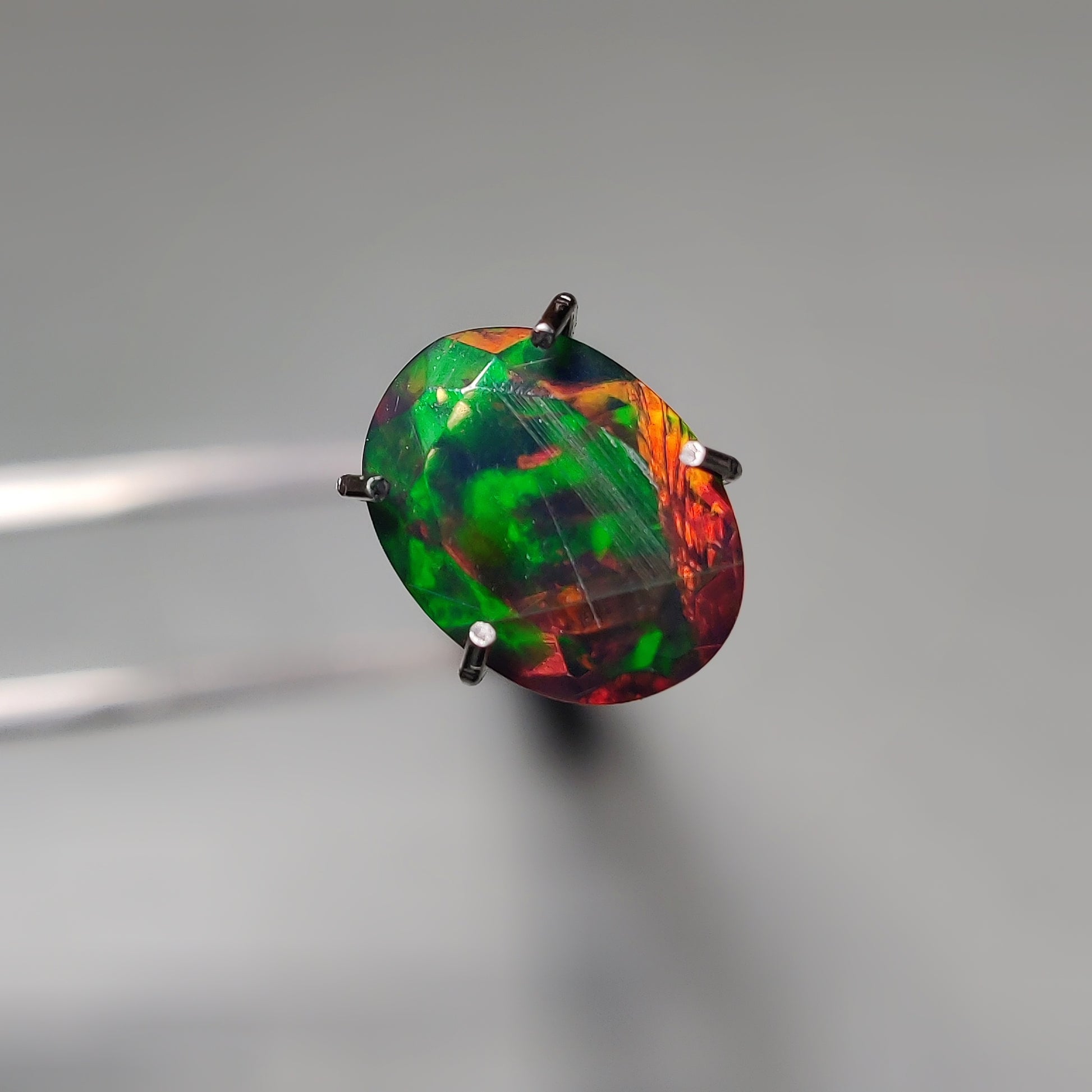 Faceted Ethiopian Black Opal gemstone cabochon - natural crystal healing stone for jewelry making by Gemivra