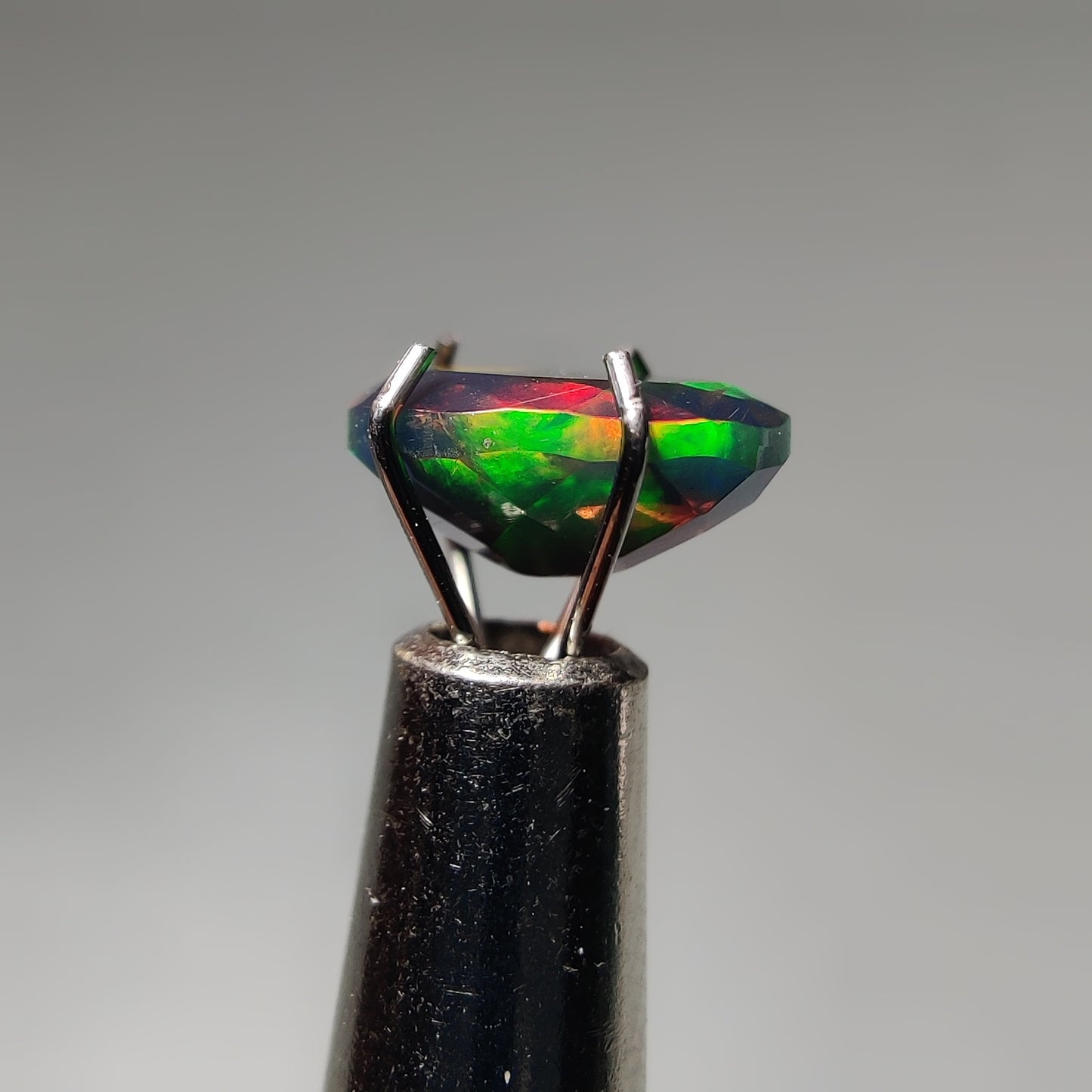 Faceted Ethiopian Black Opal gemstone cabochon - natural crystal healing stone for jewelry making by Gemivra