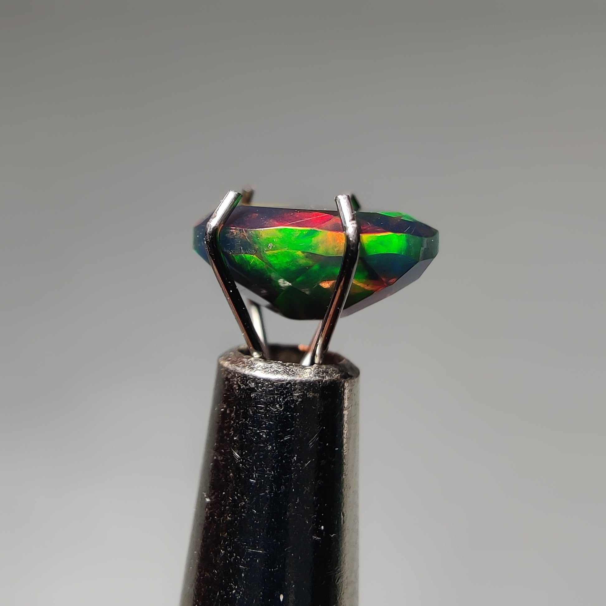 Faceted Ethiopian Black Opal gemstone cabochon - natural crystal healing stone for jewelry making by Gemivra