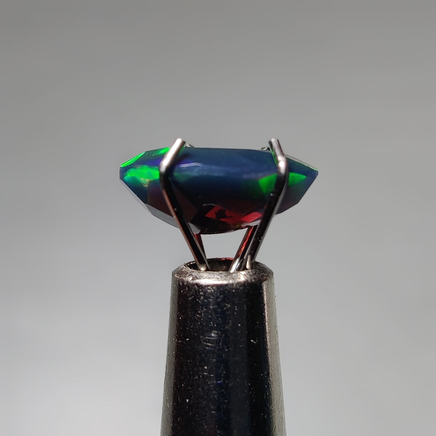 Faceted Ethiopian Black Opal gemstone cabochon - natural crystal healing stone for jewelry making by Gemivra