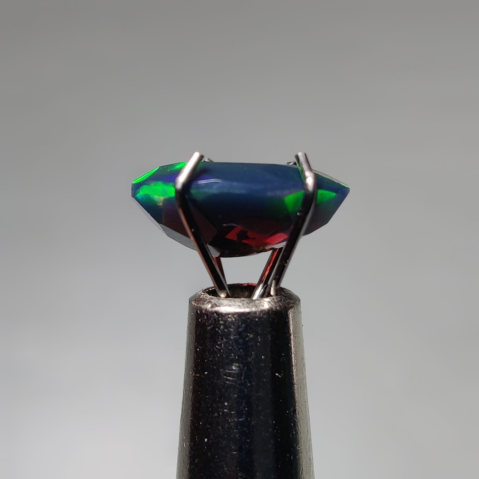 Faceted Ethiopian Black Opal gemstone cabochon - natural crystal healing stone for jewelry making by Gemivra