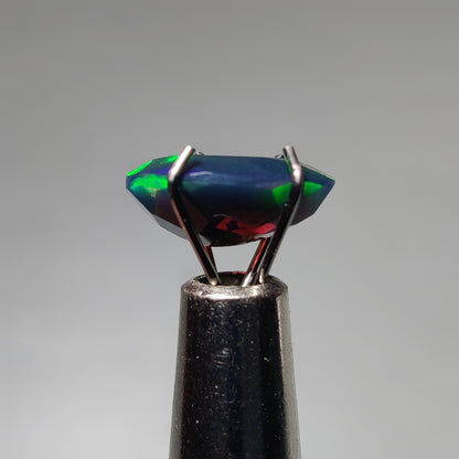 Faceted Ethiopian Black Opal gemstone cabochon - natural crystal healing stone for jewelry making by Gemivra